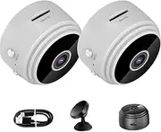 Hidden Camera Wireless, Mini Spy Magnetic1080P HD Camera for Home Security, APP Control Surveillance Camera Indoor Outdoor for Secret Cam with Night Vision (2Pcs*White)