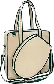 Tennis Shoulder Bag | Canvas Sports Tote | Racquet Carrier for Men and Women, Large Tennis Badminton Racquet Bag, Adjustable Strap Canvas Tennis Tote, Versatile Use for Outdoor Sports and Travel