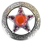 22HS Set Of 16 Western Screw Back Concho Star Fuchsia Crystal Bling Cowgirl