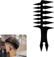 1pcs Texture Comb Fantail Handle, Black Wide Tooth StylingComb Two Sided BarberComb, Professional Men Styling Comb, for Men Shaping Wet Curly Pick Oil Hair Most Hair Stylist Tools (200mm X 80mm)