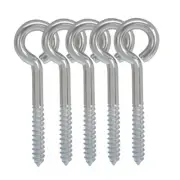 5PC 316 SS 3/8" x 3" Eye Hook Screw Pin Lag Bolt Deck Cabin Hooks Ring Loop Lift