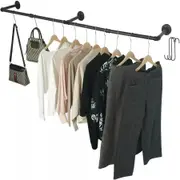 Heavy Duty Clothes Rail Retro Industrial Pipe Rack Hanging Garment Display Stand