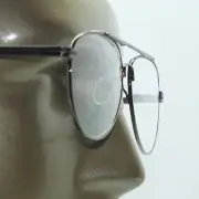 Reading Glasses +1.00 Lens Black Metal Aviator Frame Spring Temple