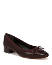 Veronica Beard Women's Cecile Snip Toe Bow Detail Low Heel Pumps