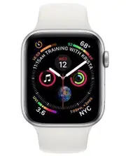 Apple Watch Series 4 - 16GB - GPS - 44mm - Silver - Aluminum - White - Sport Band - Rubber - Refurbished (Premium Condition)