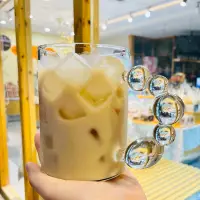 在飛比找露天拍賣優惠-正品 韓風ins高顏值簡約透明珍珠小眾玻璃杯咖啡拿鐵馬克杯網