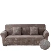 ANYHOUZ 4 Seater Sofa Cover Rustic Brown Style and Protection For Living Room Sofa Chair Elastic Stretchable Slipcover