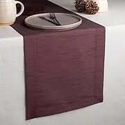 D'Moksha Homes Wine Red Silk Table Runner 48 inches Long, Vegan Silk Table Runner 14 x 48 Inch Hemmed, Red Table Runner, Small Coffee Farmhouse Table Runner for Spring, Summer, Indoor, Outdoor