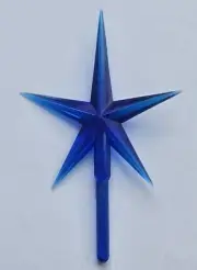 Ceramic Christmas Tree Star Topper Blue Aurora VTG Large 4" x 2 1/2" USA SELLER
