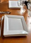 NEW IL Mulino New York Dinner Plates Set 5 White Square Plates 10 1/2"