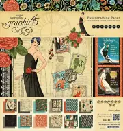 Graphic45 COUTURE 8x8 PAPER PAD scrapbooking (24) SHEETS (12) DESIGNS