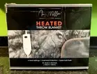 Amy Miller Heated Soft Plush Throw Blanket, 51"x63", Charcoal Gray, New/Sealed