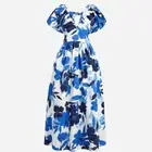 J. Crew Women’s Blue White Floral Cecily Dress Organic Cotton 8 NWT