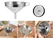 Stainless Steel Funnel Oil Liquid Funnel Metal Funnel Detachable Filter 13cm