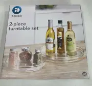 Idesign Linus Turntable Organizer, Set of 2 BPA-Free Clear Plastic