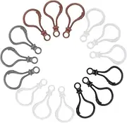 uxcell 150 Pcs Hard Plastic Lobster Claw Clasps Lanyard Snap Clip Hooks for Keychain Clip Backpack Chain Key Ring DIY Handmade Crafts, Black/White/Grey/Transparent/Khaki