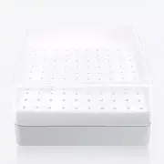 CORFULRA Nail Drill Bits Holder, Nail Organizer Box for Nail Drill Bits, Large Space of Container Case for Drill Bits for Nails, 100 Holes Dustproof Displayer Box of Nail Supplies for Nail Tech, White