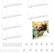 6 Sets Vinyl Record Shelf Wall Mount, 7 Inch Clear Acrylic Album Record Holder Display, CD Rack, Record Wall Display Rack, Children's Bookshelf, Magazine Rack, Picture Wall Shelf