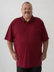 Big Mens Quick Dry Stripe Polo Red
