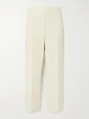 [Theory] Theory - Treeca Crepe Cropped Slim-leg Pants - Off-white - US10 US 10 Off-white