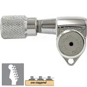 NEW Hipshot 6 inline LEFT HAND Non-Staggered KNURLED Open Grip-Locking - CHROME