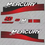 Fits Mercury 50hp 2-Stroke Decal Kit 1999-2006 (Red) Outboard Motor Stickers