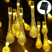 Ozoffer Outdoor Lamp LED Raindrop Solar Fairy String Lights Garden Christmas Tree