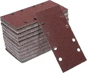 X AUTOHAUX 100 Pcs Sanding Discs Wet Dry Waterproof Hook & Loop Sandpaper for Woodworking, Automotive Refinishing 7.28"x3.66" 8 Hole 40 Grit Red Aluminum Oxide
