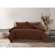 Algodon Ranch Cotton Waffle Pattern Doona/Quilt Cover Set - Bark