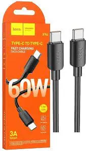 Hoco. Type-C to Type-C Charging Data Cable - 60W Fast Charge - PVC Sheath - 1m