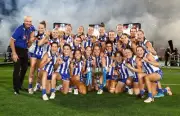 PREMIERS 2024 NORTH MELBOURNE KANGAROOS AFLW FOOTBALL CHAMPIONS TEAM POSTER,1
