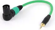 ROBAUN Colorful Right Angle XLR 3Pin Male/Female Plug to 3.5mm 1/8inch Stereo Male Jack Connector for Microphone Speaker 0.3-15M(Green-M,8m)