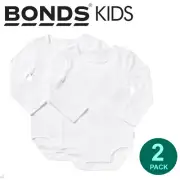 Bonds 2 Pack Baby Wonderbodies Long Sleeve Bodysuit Wondersuit T Shirt BY4RA