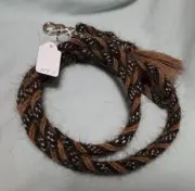 Mane Horse Hair Roping Reins 8 feet 3/8" dia., Pattern N2-1 with snaps