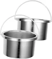 Beatifufu 2Pcs Wax Warmer Replacement Pot for Hair Removal Durable Aluminum Wax Machine Inner Pot Temperature Control for Home and Salon Use