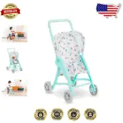Mon Premier Baby Doll Stroller - Lightweight, Fits 12" Dolls, Foldable Canopy