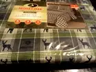 4 pc TWIN Sheets MOSSY OAK green gray tan DEER Bucks PLAID Xtra Pillow Cabin