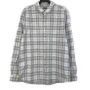 Jeanswest Light Grey & Blue Check Long Sleeve Button Up Shirt Mens Sz L NEW