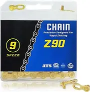 Gold Bike Chain 11 Speed Cycling Equipment, 1/2'' x 11/128'' 116 Links for Road Bike Mountain Bike