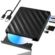 5 in 1 External Blu Ray Drive, Portable Blu Ray Player with USB 3.0 Type-C, C...