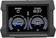 OBD2 Gauge HUD Heads Up Display, GPS Auto Speed Heads Up LCD Meter Display, Digital Speedometer Mileage Overspeed Alarm Voltage Water Temperature Fuel Pressure Tester for Car with OBDII