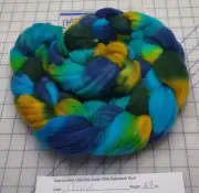 Superwash Fine Wool Top Roving Spinning Handpainted Dyed USA Cosmic