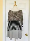 ANA leopard print striped top size 2X