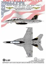 GALAXY G72018 G48022 1/72 1/48 F/A-18F VFA103 JollyRoger 75th Decal for Hasegawa