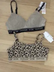 Calvin Klein bundle of Two New animal print bralettes size M