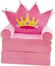 Perfk Kids Foldable Sofa Bed Folding Chair Fold Out Couch Cartoon Washable Princess Chair Armchair for Children Living Room Reading, 50cmx150cm