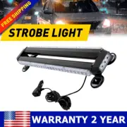 LED Strobe Emergency Light Bar Warning Rooftop Double Side Traffic Advisor-Amber