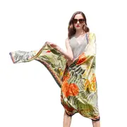 ANYYOU 100% Mulberry Silk Mint Green Long Scarf Luxury Brand Women Beach Shawl Wear Swimwear Pashimina Face Shield Foulard