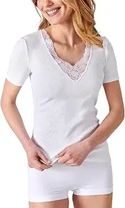 [Damart] Women's TEE Shirt Manches Courtes Maille AJOUREE-37174 Underwear