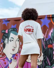 [Fila] Fila Women's Myra Cropped T-Shirt in Coconut Cream Size XL XL Coconut Cream